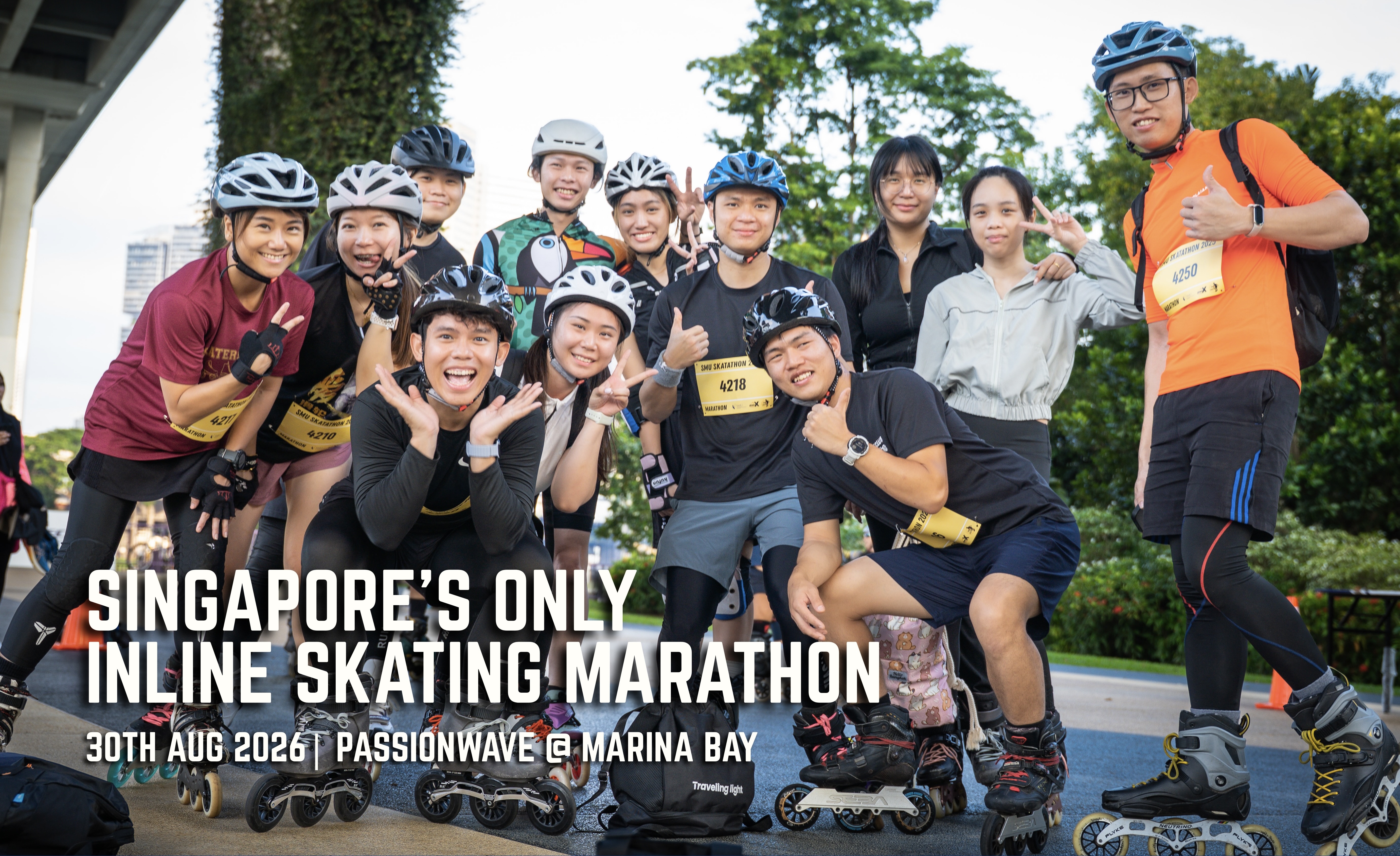 SMUX Skatathon 2026 — Singapore's only skating marathon. 30 Aug 2026, 6.45am to 1.30pm, PASSIONWAVE @ Marina Bay